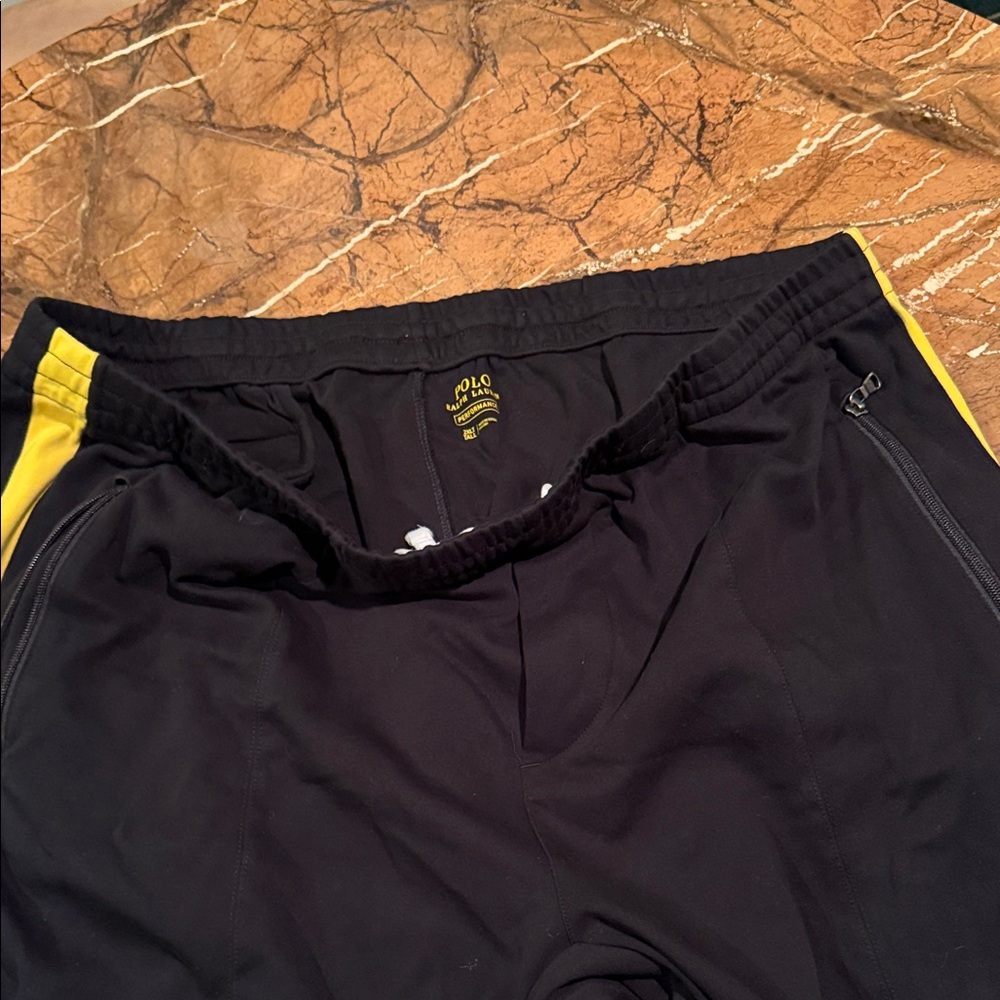 Polo by Ralph Lauren Black Pants with Yellow Stripe